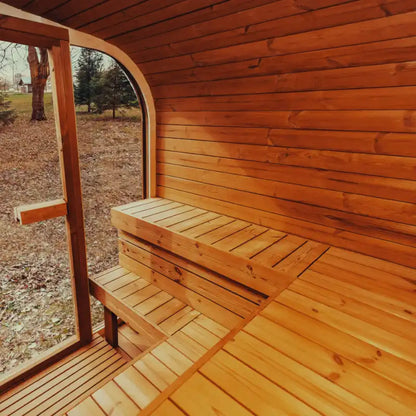Premium 6-Person Outdoor Scandinavian ThermoWood® Cube Sauna Kit With LED Lighting [MW20] (SAK89146)