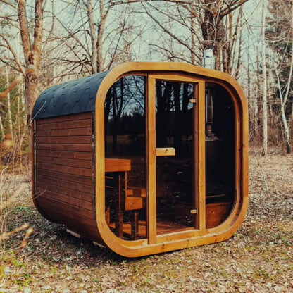 Premium 6-Person Outdoor Scandinavian ThermoWood® Cube Sauna Kit With LED Lighting [MW20] (SAK89146)