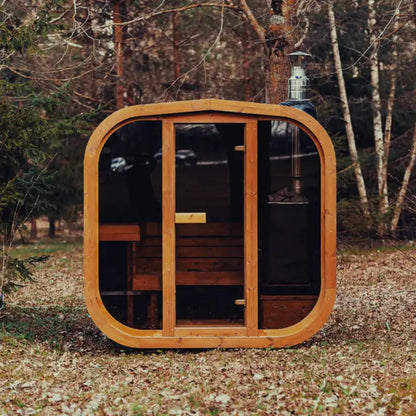Premium 6-Person Outdoor Scandinavian ThermoWood® Cube Sauna Kit With LED Lighting [MW20] (SAK89146)