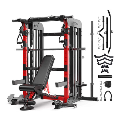 Premium 2000LBS All-In-One Squat Rack Power Cage With Smith Machine (SAK59213)