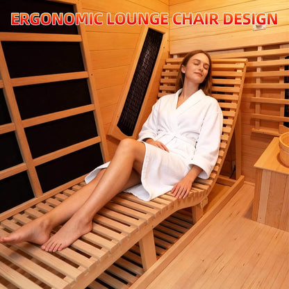 Oasis 3-Person Indoor Hybrid Sauna Room With Built-In Lounge Chair [Made-To-Order] (SAK35182)