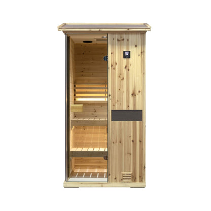 Nova 1-Person Outdoor Weather-Resistant Traditional Wooden Steam Sauna Room (SAK71642)