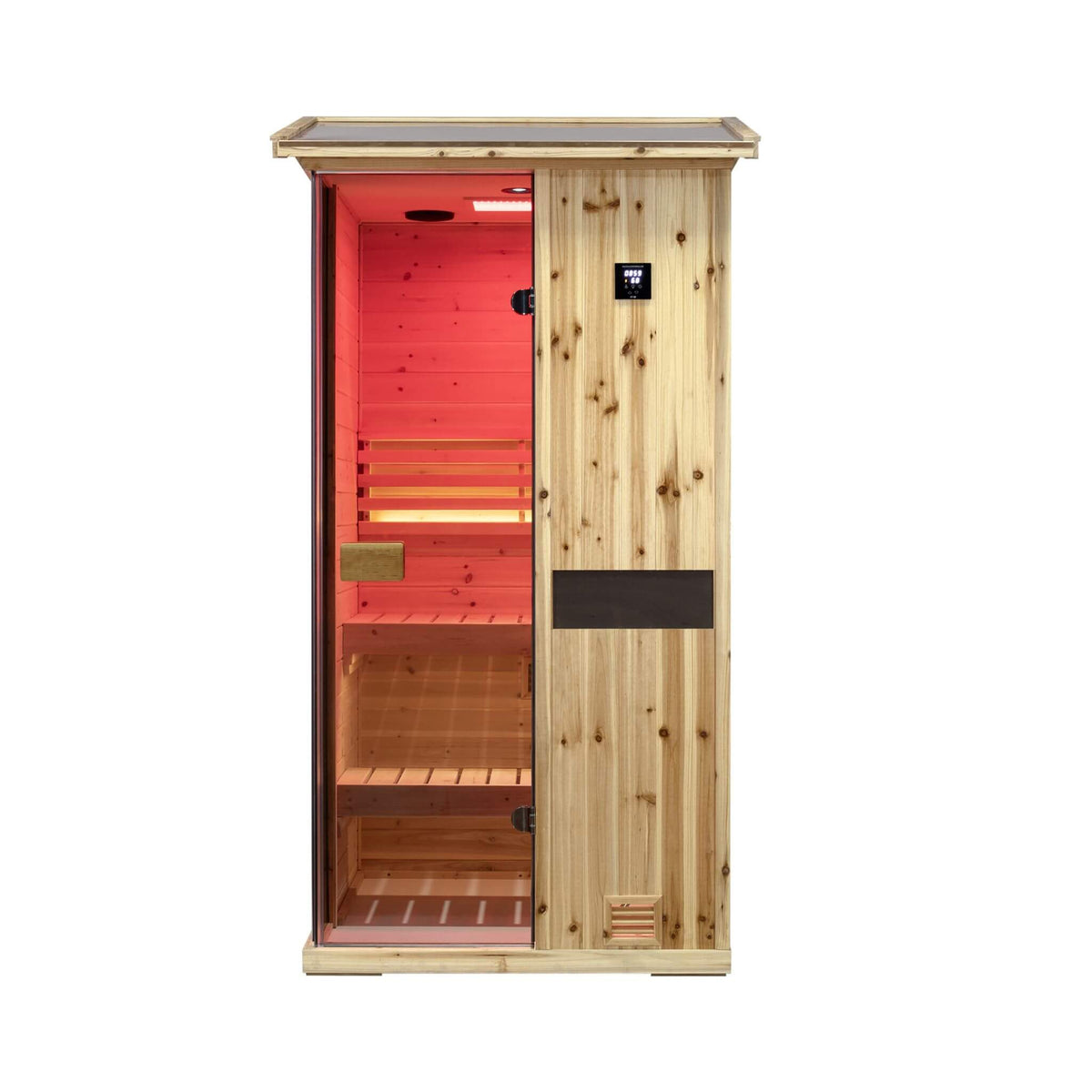 Nova 1-Person Outdoor Weather-Resistant Traditional Wooden Steam Sauna Room (SAK71642)