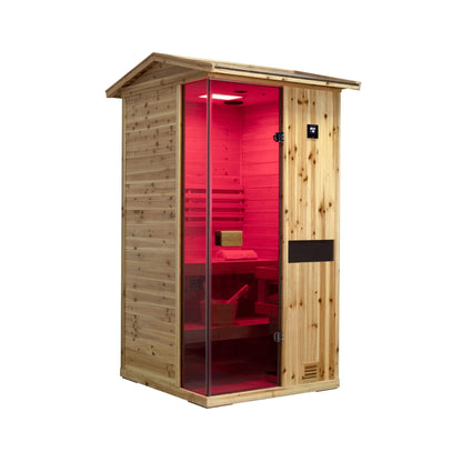 Nova 1-Person Outdoor Weather-Resistant Traditional Wooden Steam Sauna Room (SAK71642)