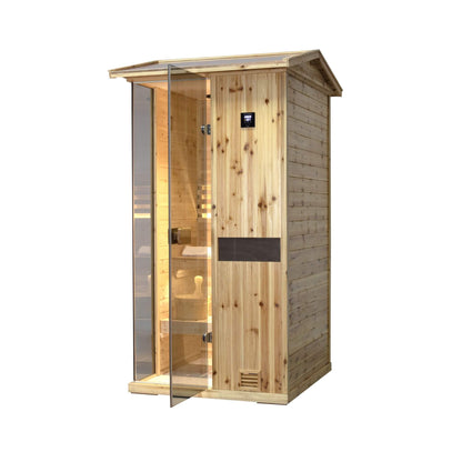 Nova 1-Person Outdoor Weather-Resistant Traditional Wooden Steam Sauna Room (SAK71642)