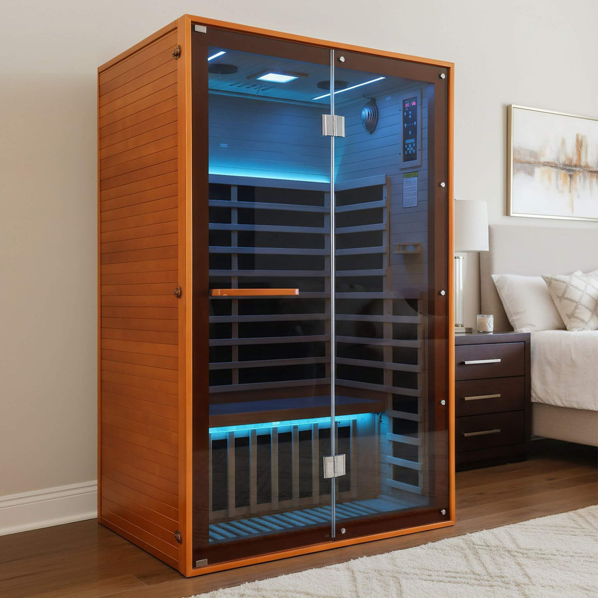 Fontaine 2-Person Luxury Canadian Hemlock Infrared Sauna With Glass Front (SAK97216)