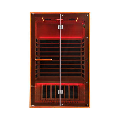 Fontaine 2-Person Luxury Canadian Hemlock Infrared Sauna With Glass Front (SAK97216)