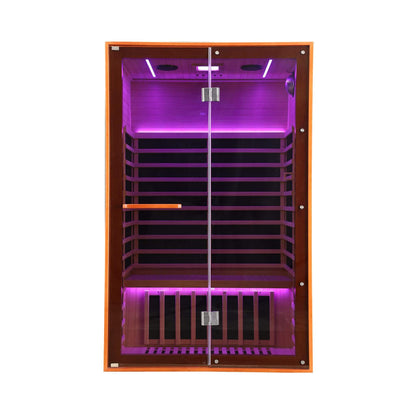Fontaine 2-Person Luxury Canadian Hemlock Infrared Sauna With Glass Front (SAK97216)
