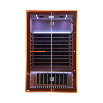 Fontaine 2-Person Luxury Canadian Hemlock Infrared Sauna With Glass Front (SAK97216)