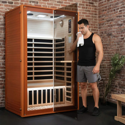 Fontaine 2-Person Luxury Canadian Hemlock Infrared Sauna With Glass Front (SAK97216)