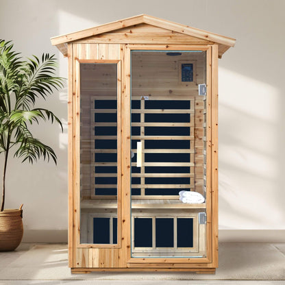 Vexa 2-Person Outdoor Infrared Sauna With Bluetooth Audio And LED Lighting (SAK28694)