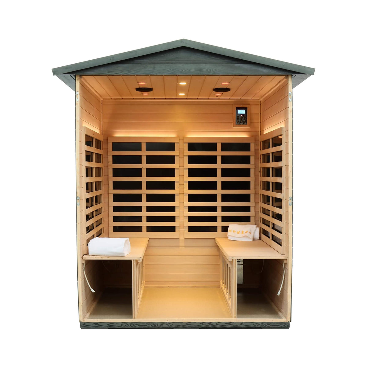 Eterna 4-Person Full-Spectrum Low EMF Carbonized Composite Infrared Sauna Room With Bluetooth Speakers (SAK70182)
