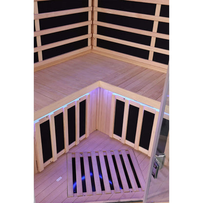 Ember Premium Canadian Hemlock 2-Person Indoor Infrared Sauna Room With Glass Front (SAK21495)