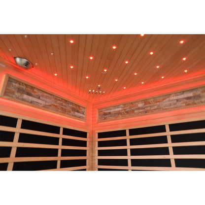 Aura Premium Canadian Hemlock Pentagonal Indoor Infrared Sauna Room With Glass Front (SAK98673)