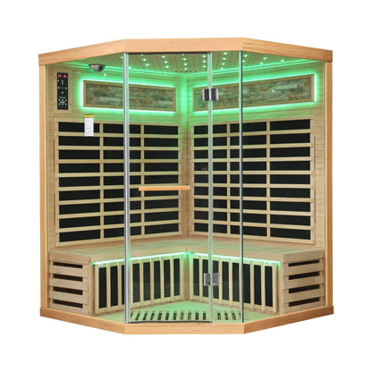 Aura Premium Canadian Hemlock Pentagonal Indoor Infrared Sauna Room With Glass Front (SAK98673)