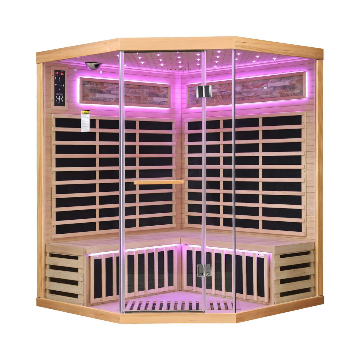 Aura Premium Canadian Hemlock Pentagonal Indoor Infrared Sauna Room With Glass Front (SAK98673)