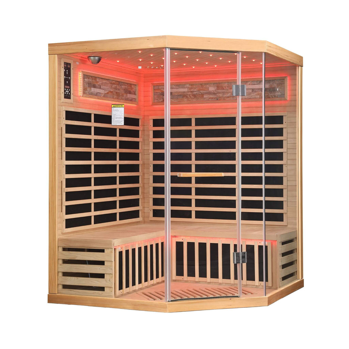Aura Premium Canadian Hemlock Pentagonal Indoor Infrared Sauna Room With Glass Front (SAK98673)