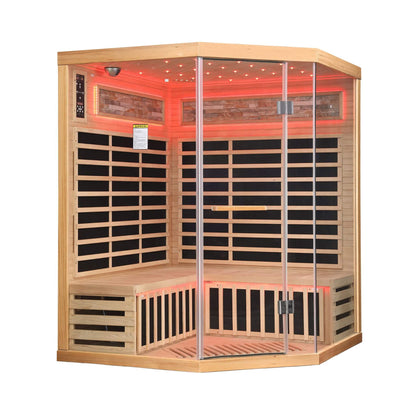 Aura Premium Canadian Hemlock Pentagonal Indoor Infrared Sauna Room With Glass Front (SAK98673)