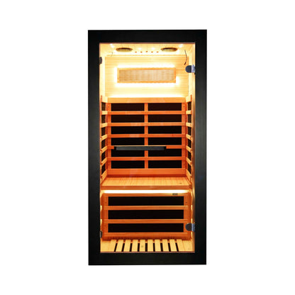 Solara Single-Person Chilean Pine Infrared Sauna Cabin (SAK57926)