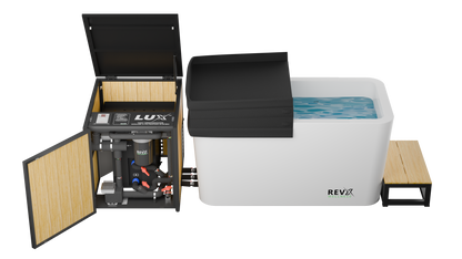RevX Acrylic X Tub Cold Plunge + LUX High Performance Chiller and Filtration System